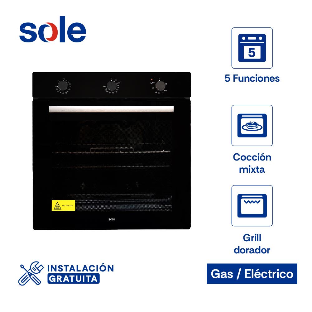 Horno Empotrable Sole Mix Classic A Gas 60cm 73L